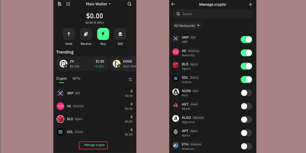 اضافه کردن توکن در تراست ولت
