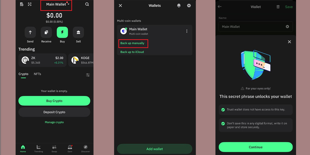 راه اندازی تراست والت
