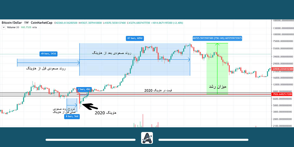 نمودار هاوینگ 2020 بیت کوین