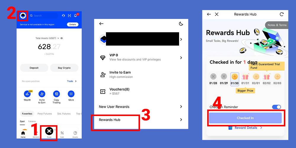 دریافت بونوس بینگ ایکس Daily Checkup
