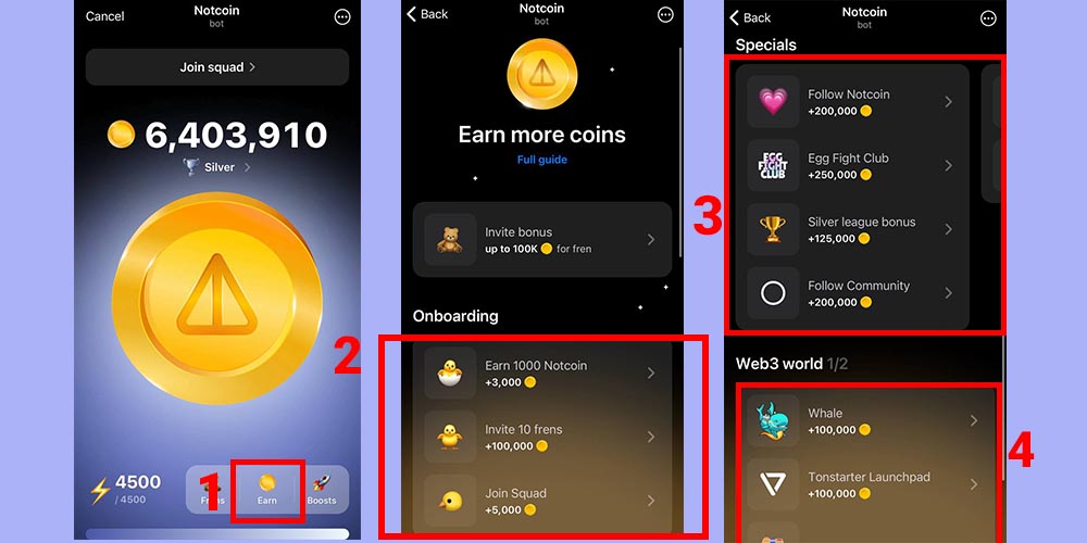 سکه بیشتر در برنامه نات کوین تلگرام