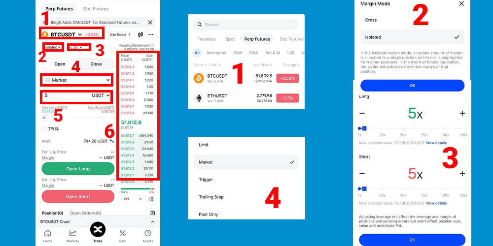 آموزش فیوچرز صرافی BingX پرپچوال