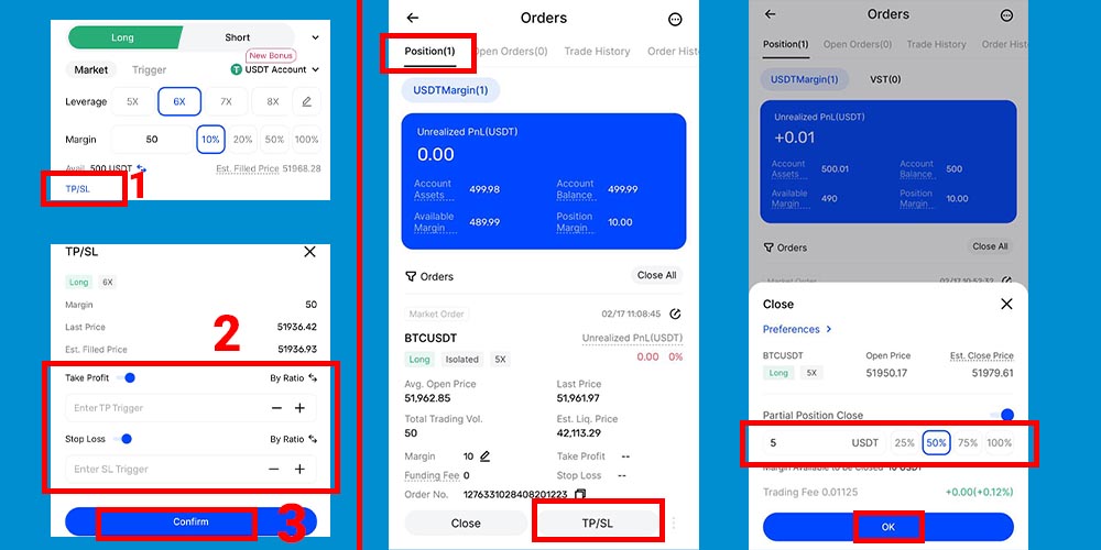 حد سود در صرافی BingX