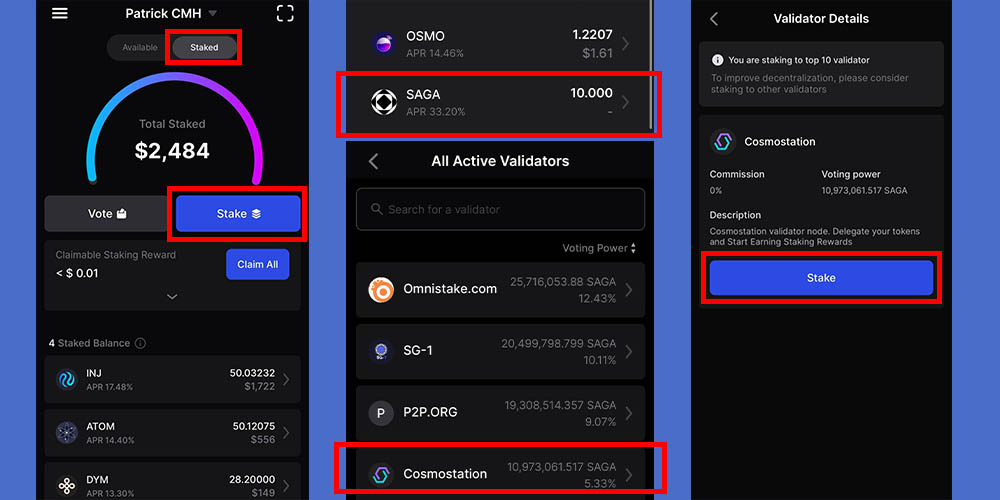 استیک ارز SAGA