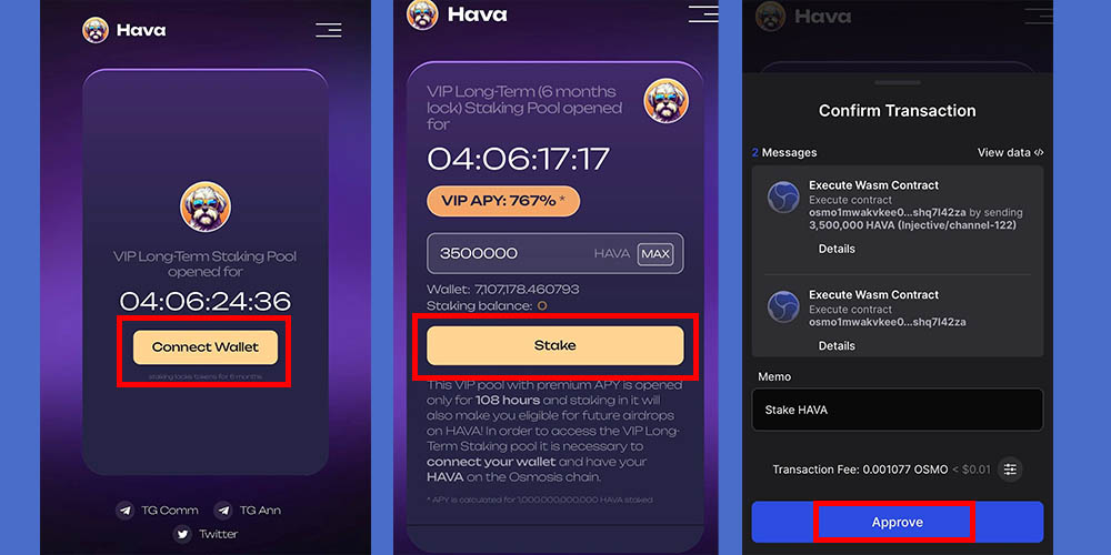 نحوه استیک ارز HAVA