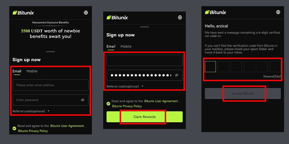 آموزش ثبت نام در صرافی Bitunix