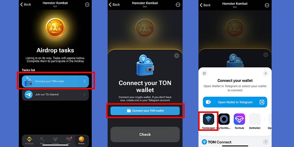 اتصال کیف پول به همستر