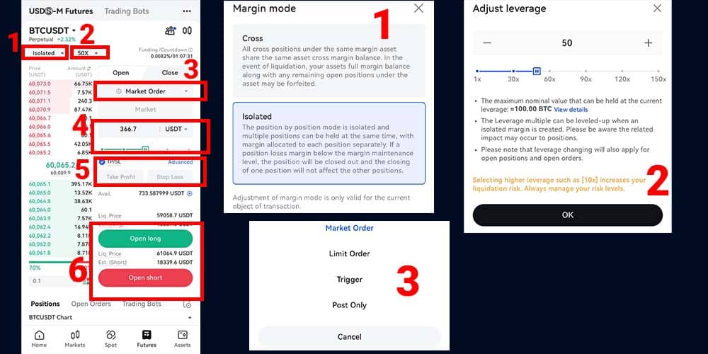 ایجاد معامله در فیوچرز توبیت