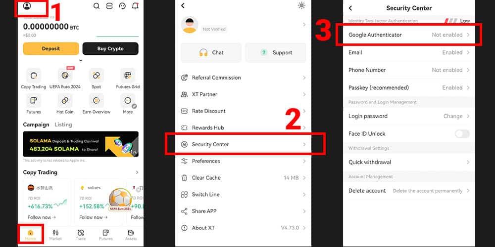 فعال سازی گوگل اتنتیکیتور صرافی XT