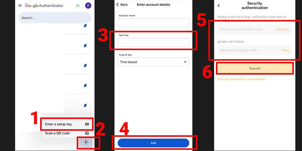 گوگل اتنتیکیتور صرافی ایکس تی