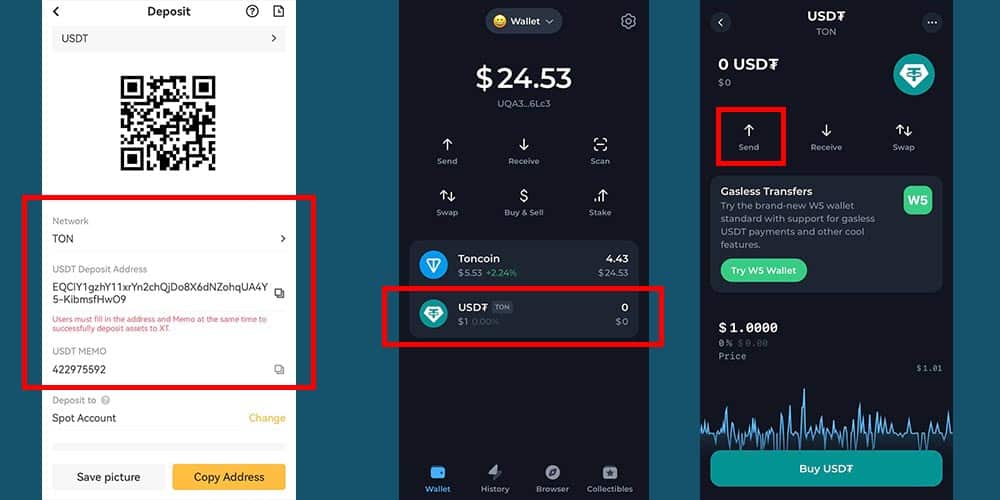 آموزش انتقال تتر تلگرام