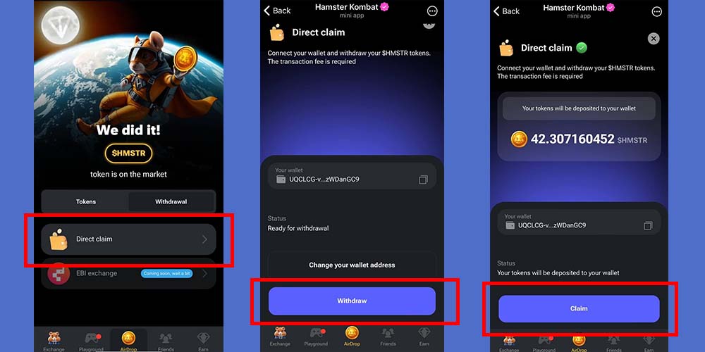 انتقال همستر به تون کیپر از روش Direct claim
