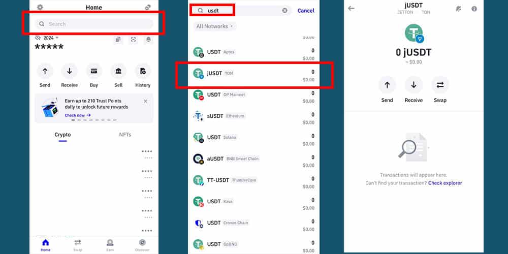 تتر تلگرام در تراست ولت