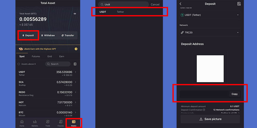 واریز تتر برای خرید تون کوین
