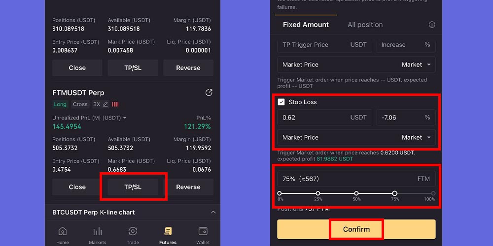 تعیین استاپ لاس پس از ایجاد معامله