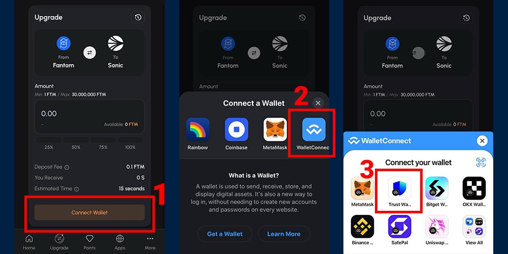 اتصال کیف پول به پورتال فانتوم