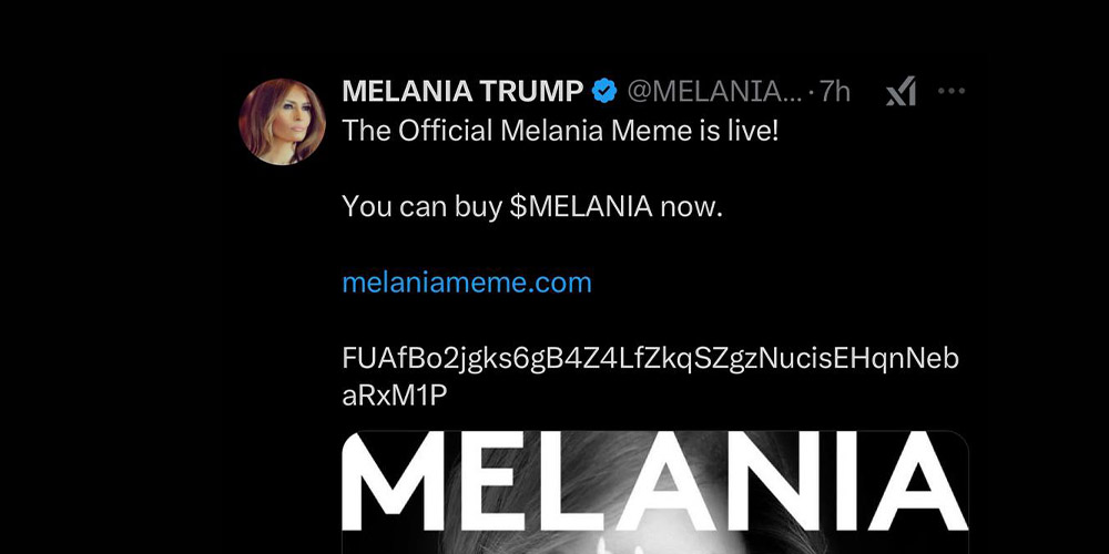 راه اندازی ارز Melania