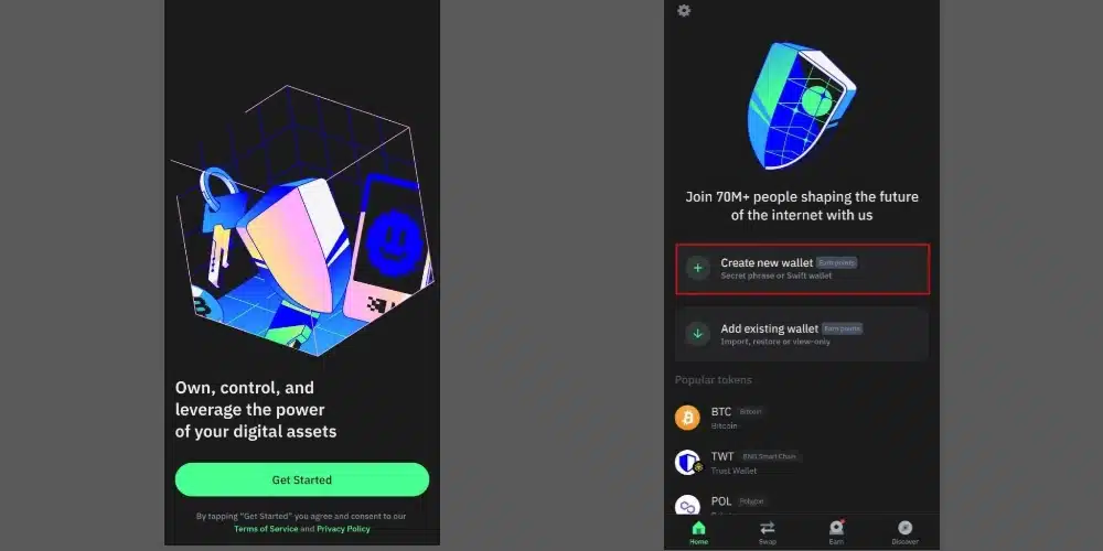 ساخت کیف پول بیت کوین در تراست ولت