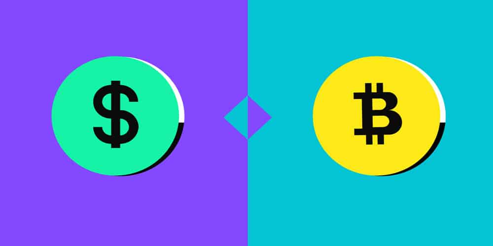 مقایسه دلار و بیت کوین