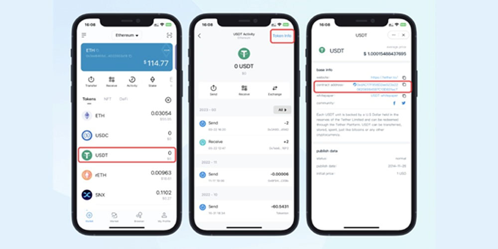بررسی آدرس قرارداد