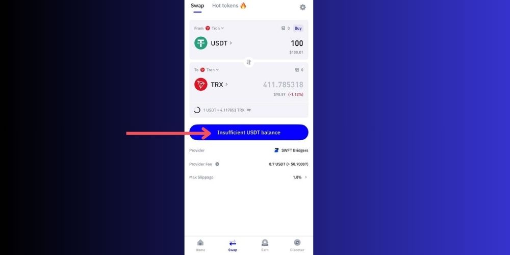 تایید تبدیل تتر به ترون در تراست ولت