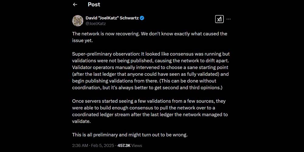 توییت مدیر ارشد فنی ریپل