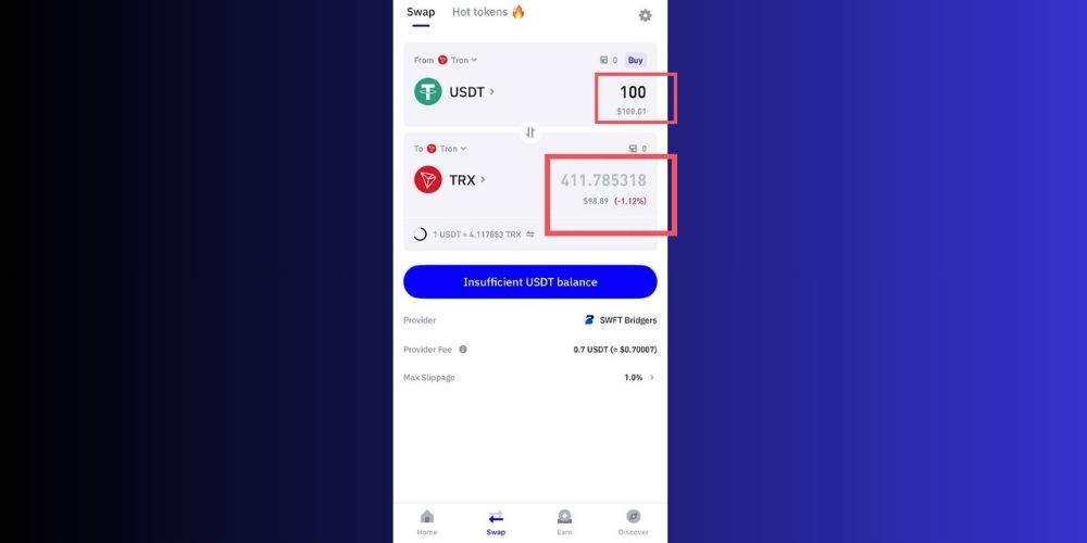 وارد کردن مقدار تتر برای تبدیل