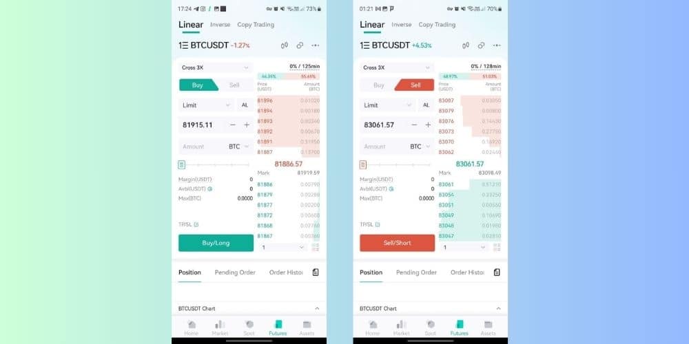 جهت معامله در آموزش فیوچرز کوینکس