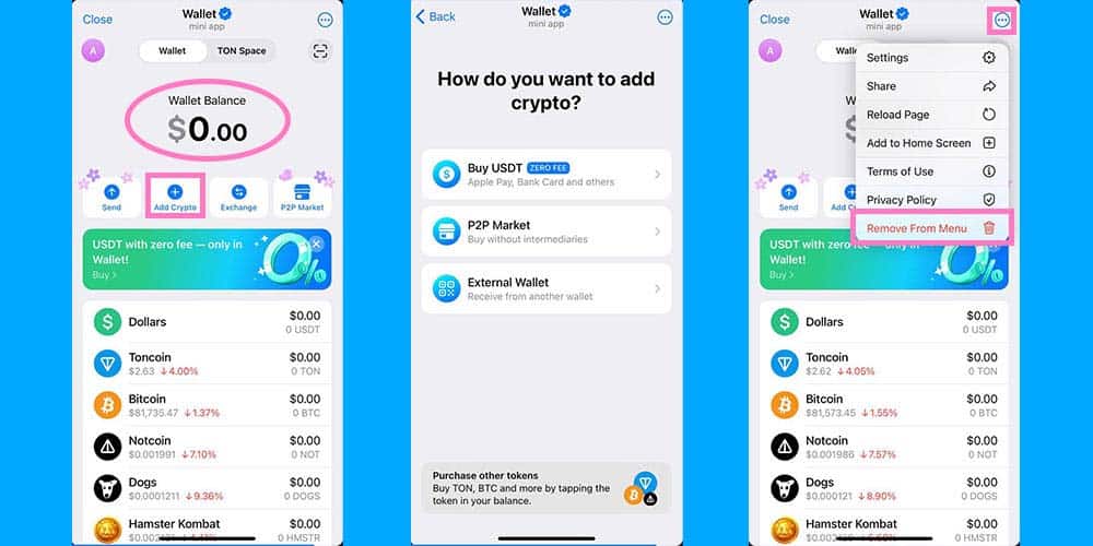 Wallet Balance کیف پول تلگرام کجاست
