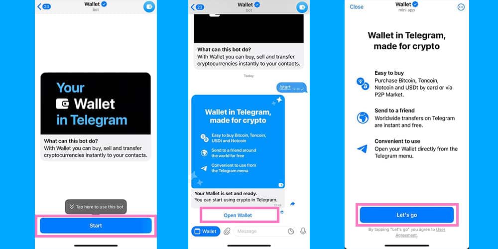نحوه راهاندازی کیف پول تلگرام