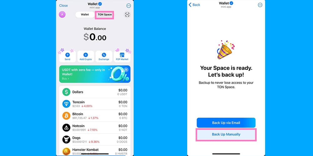 نحوه استفاده از فضای تون اسپیس