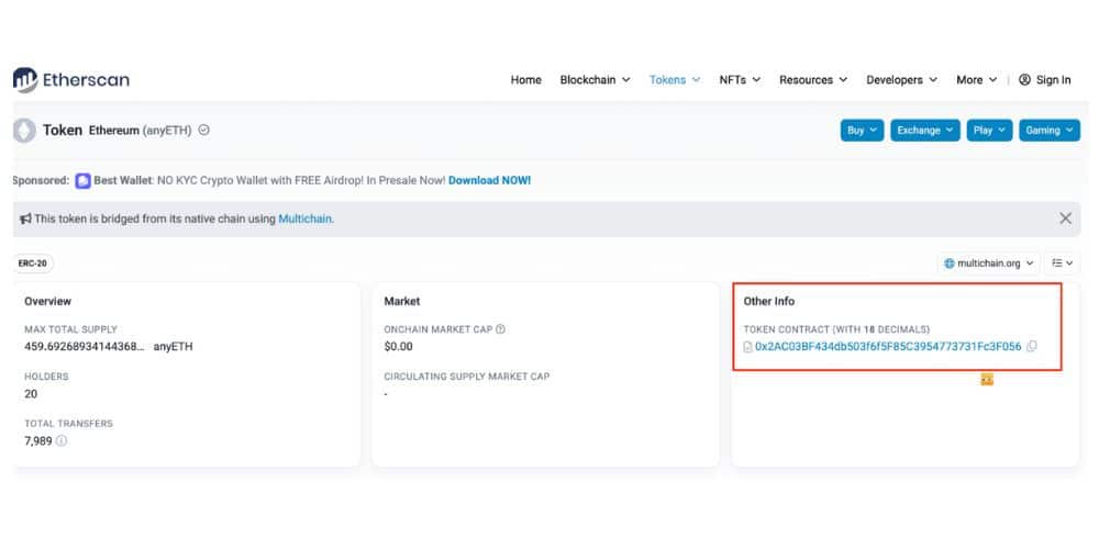 اطلاعات مربوط به آدرس قراردادها