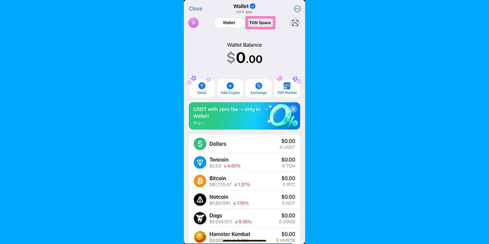 بخش غیر حضانتی کیف پول تلگرام کجاست