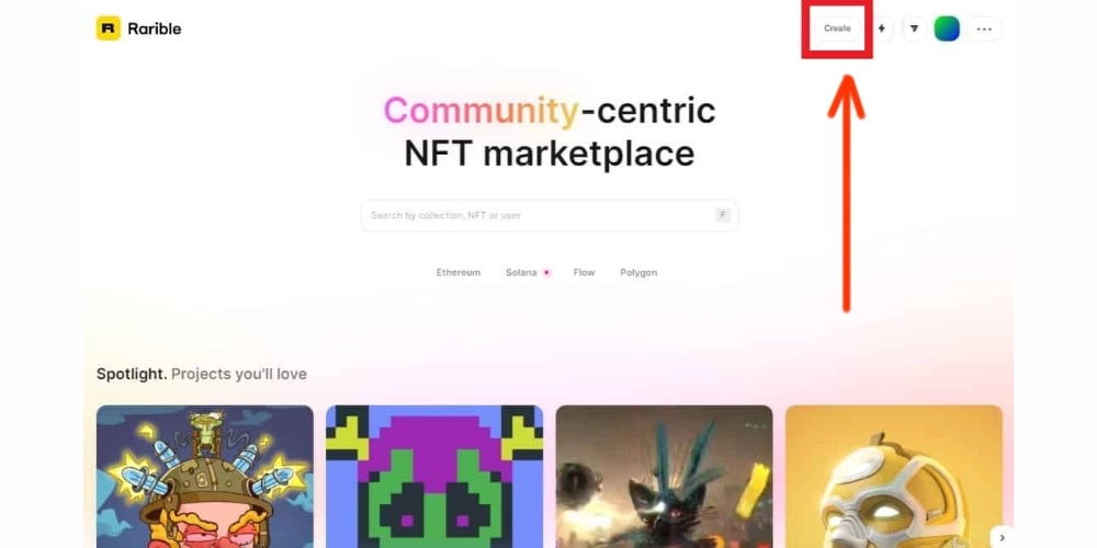 ایجاد ان اف تی در Rarible