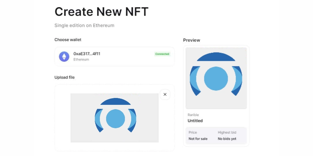 مراحل ساخت NFT در سایت Rarible