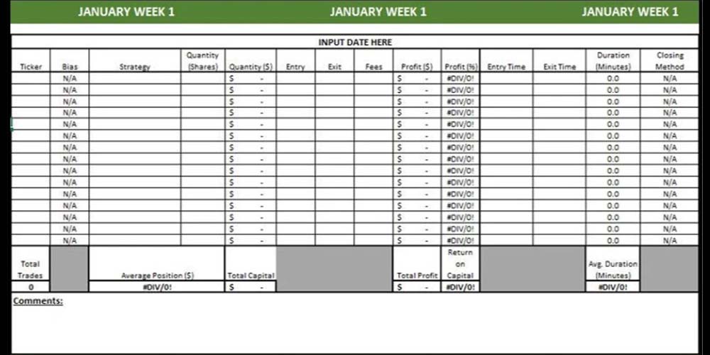 نمومه ژورنال معاملاتی