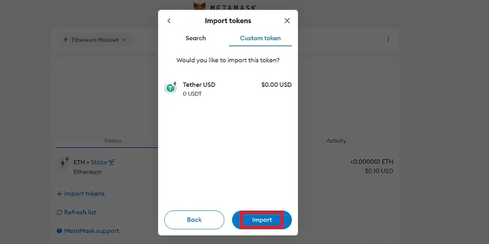 اضافه کردن Token در Metamask