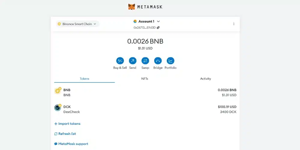 ارسال ارز دیجیتال در Metamask