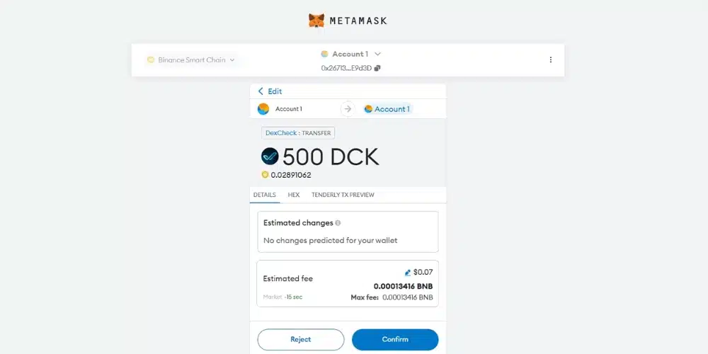 تایید انتقال در Metamask