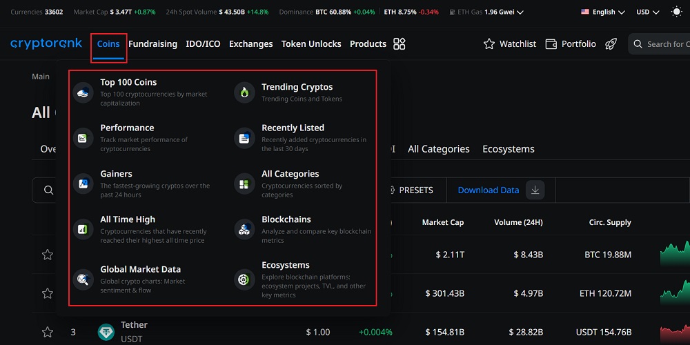 دسته بندی کوین ها