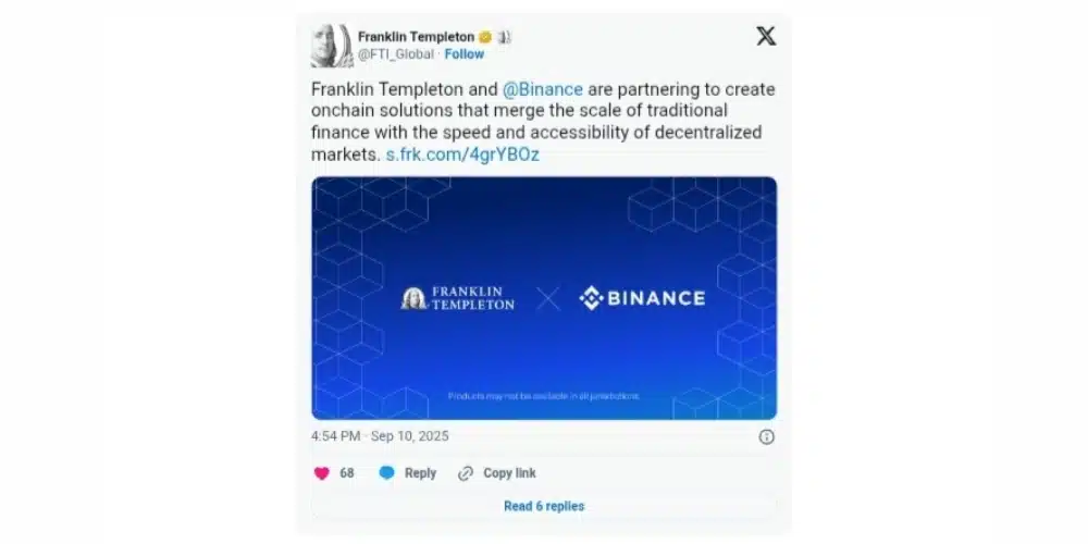 همکاری فرانکلین تمپلتون و بایننس