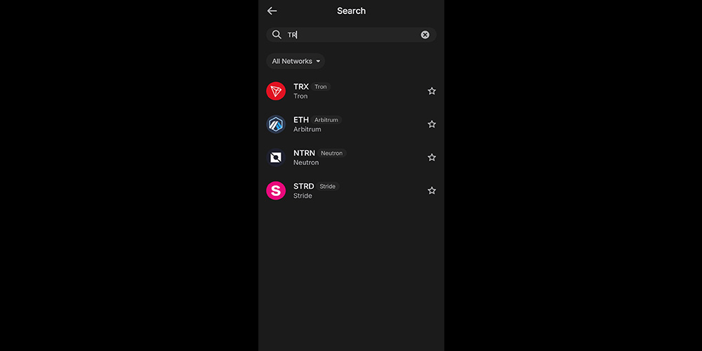 آدرس trc20 در کیف پول تراست ولت