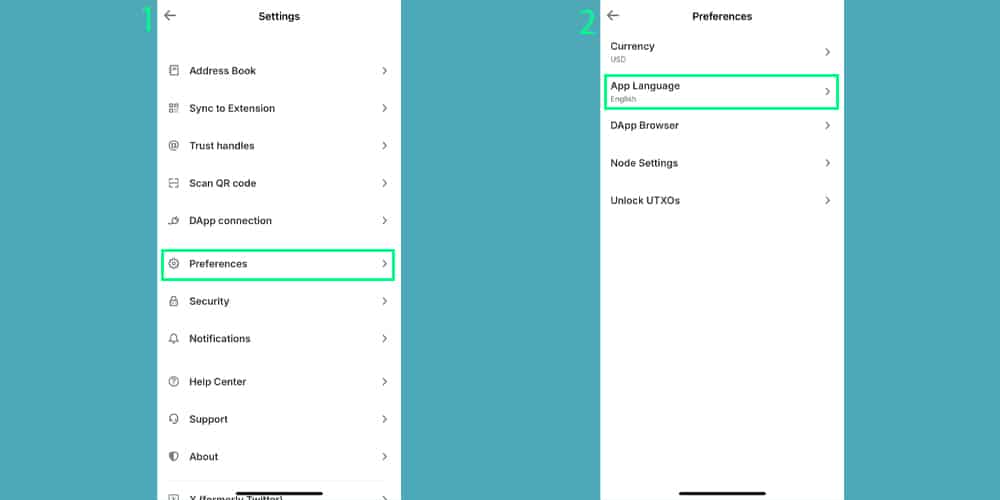 انتخاب گزینه Preference