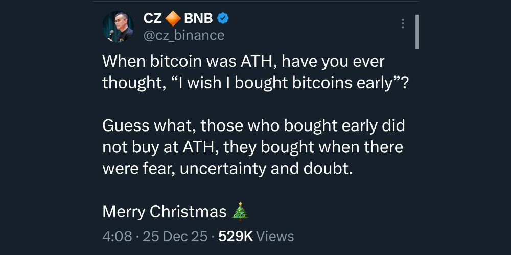 تصویر توییت و توصیه CZ