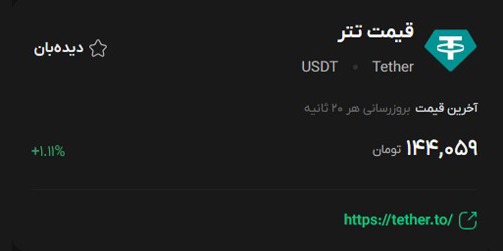 قیمت تتر امروز