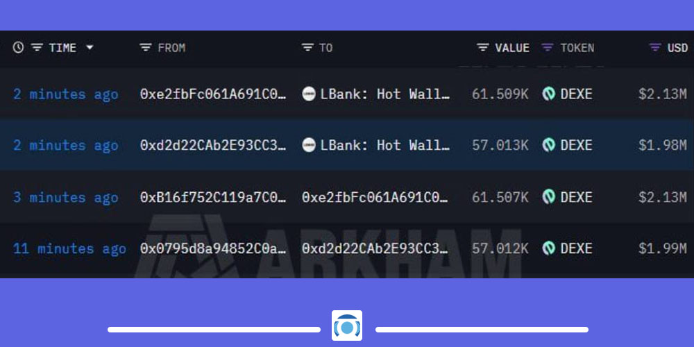 انتقال dexe به lbank